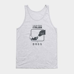 Funny Italian hand gesture and a dog, dark ink Tank Top